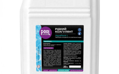 Засіб для очищення та освітлення води Poolman AquaFlock L, 20л